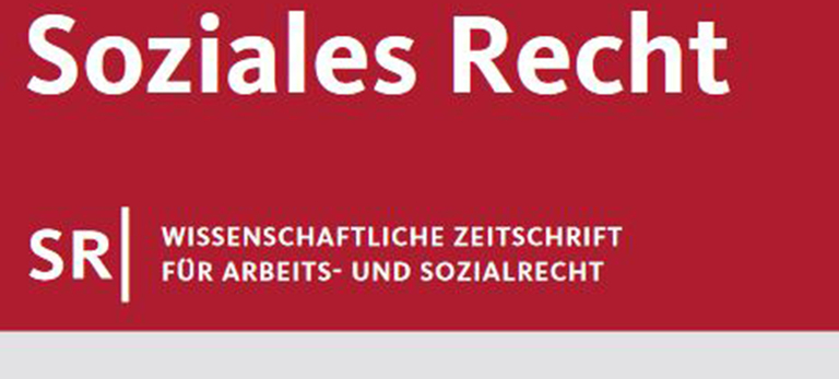 Cover der Zeitschrift Soziales Recht. Vor dunkelrotem Hintergrund steht in weißer Schrift 'Soziales Recht'.